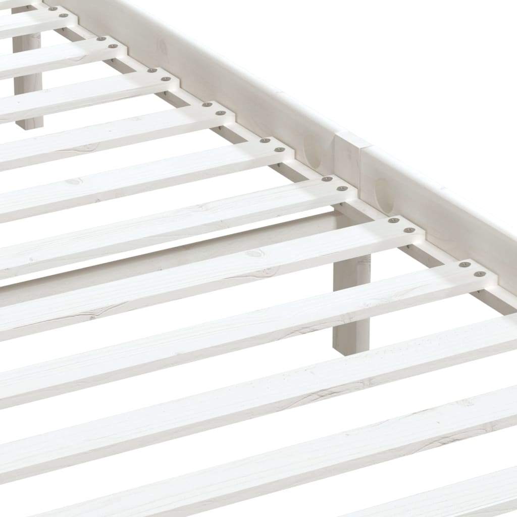 Bed Frame without Mattress White Super King Solid Wood