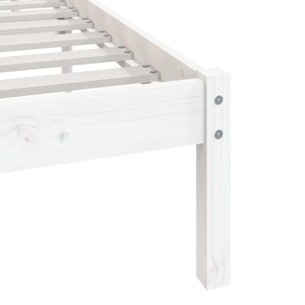 Bed Frame | White | Solid pine wood | Nice Design | Bed Frame
