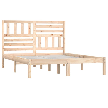 Bed Frame | Pine | Solid pine wood | 140x200 cm | Decorative Inlays