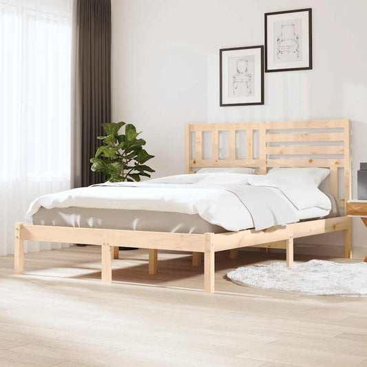 Bed Frame without Mattress Solid Wood Pine 140x200 cm
