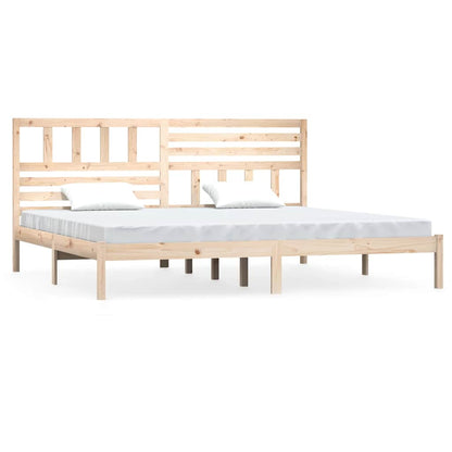 Bed Frame | Natural Wood | Solid Pine Wood | 200 x 200 cm | Lovely Design