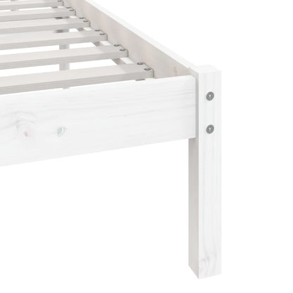 Bed Frame | White | Solid Pine Wood | 200x200 cm | Durable | Bed Frame
