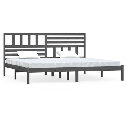 Bed Frame | Grey | Solid pine wood | 200x200 cm |  Tough | Bed Frame