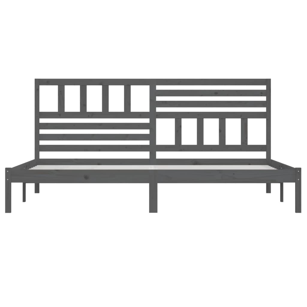 Bed Frame | Grey | Solid pine wood | 200x200 cm |  Tough | Bed Frame