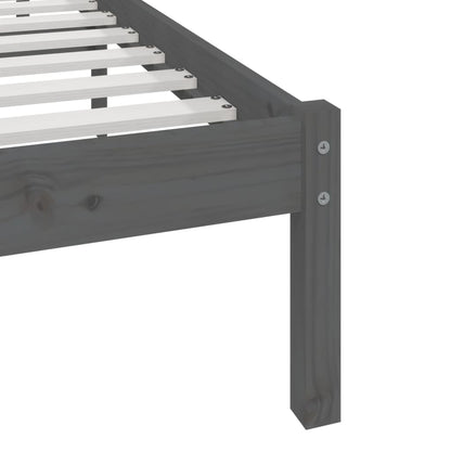 Bed Frame | Grey | Solid pine wood | 200x200 cm |  Tough | Bed Frame