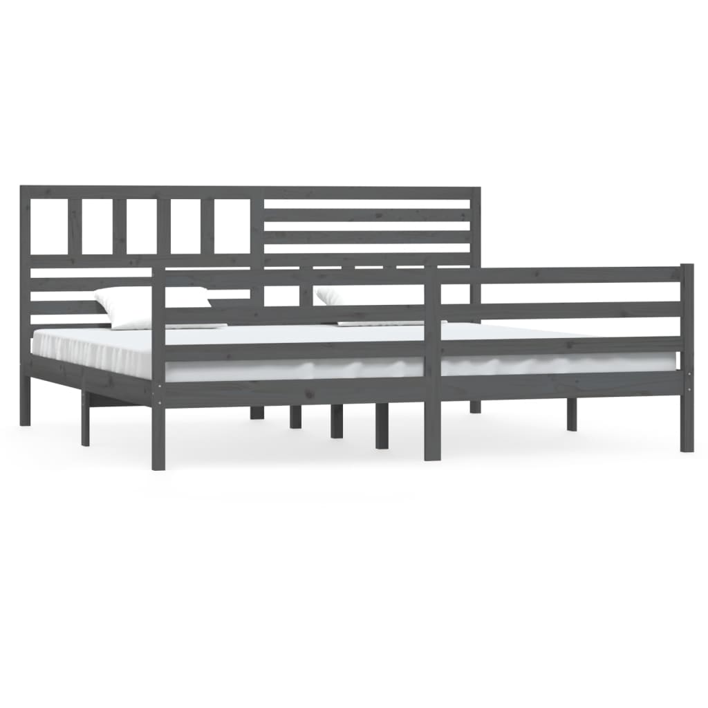 Bed Frame | Grey | Solid pine wood | Double | Durable | Bed Frame