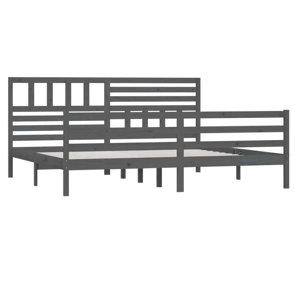 Bed Frame | Grey | Solid pine wood | Double | Durable | Bed Frame