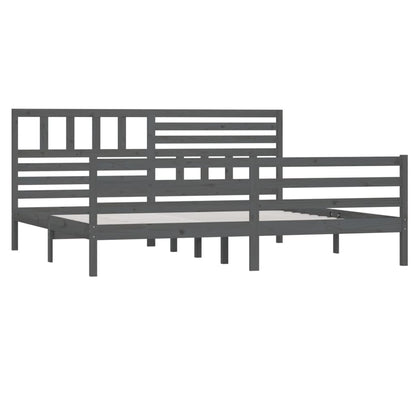 Bed Frame | Grey | Solid pine wood | Double | Durable | Bed Frame