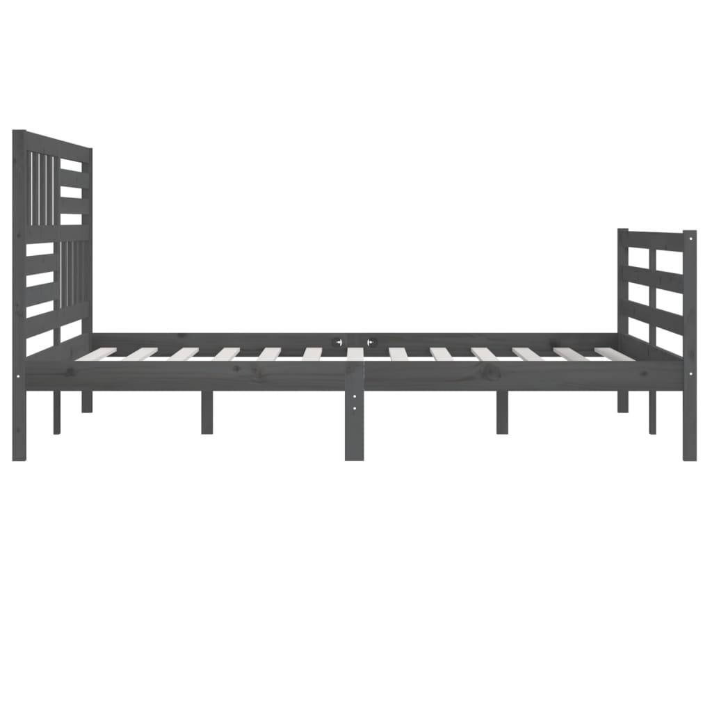 Bed Frame | Grey | Solid pine wood | Double | Durable | Bed Frame
