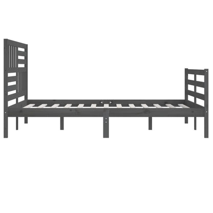 Bed Frame | Grey | Solid pine wood | Double | Durable | Bed Frame