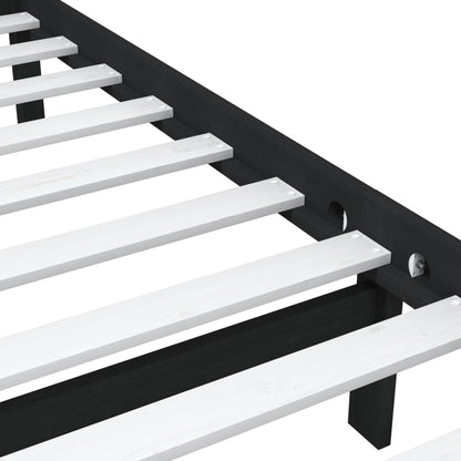 Bed Frame without Mattress Black Small Single Solid Wood
