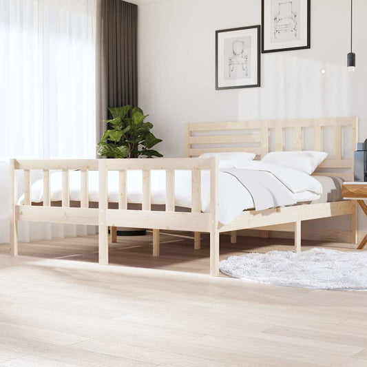 Bed Frame | Natural Wood | Solid pine wood | Super King | Durable
