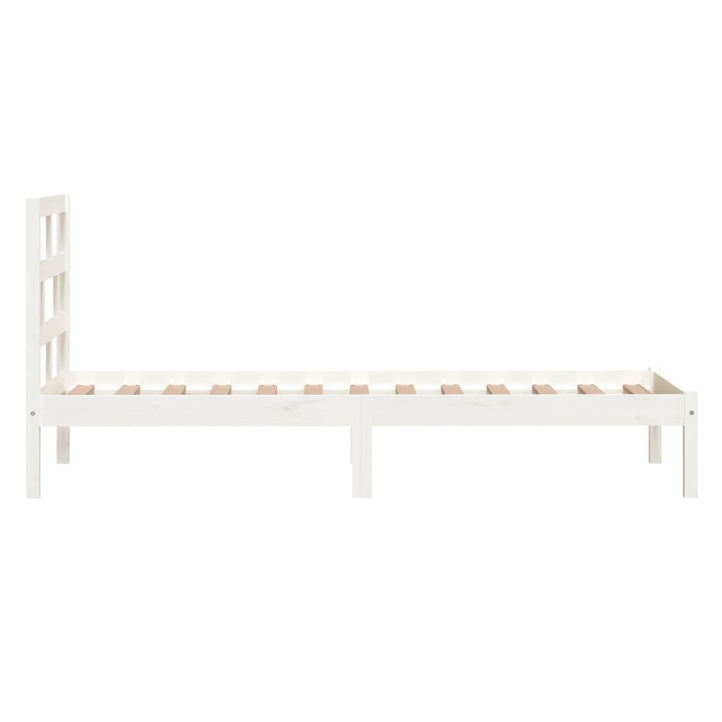Bed Frame | White | Solid Pine Wood | Single | Durable | Rectangular