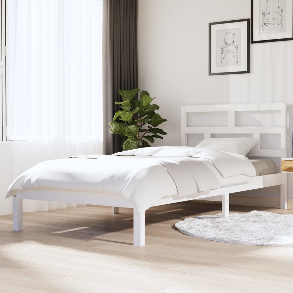 Bed Frame | White | Solid Pine Wood | Single | Single Bed Frame