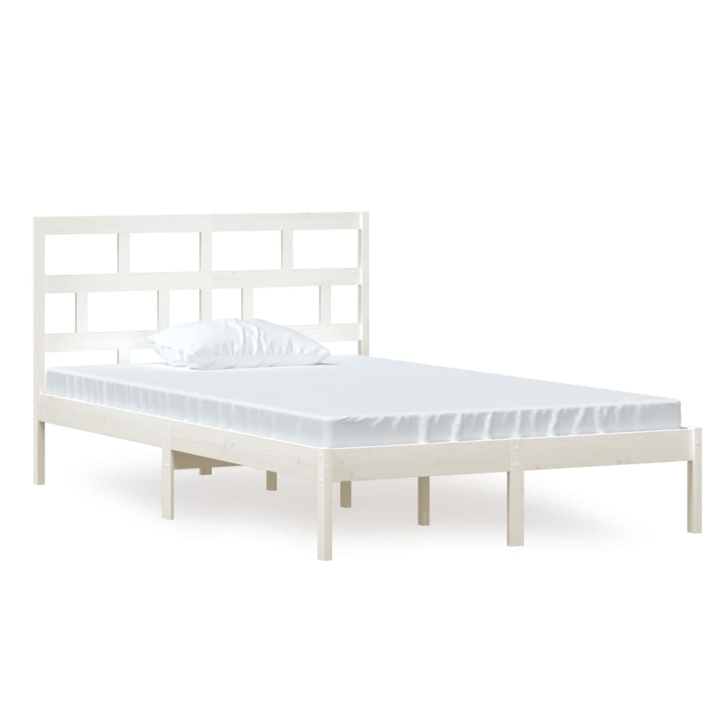 Bed Frame | White | Solid pine wood | 120 x 200 cm | Modern | Bed Frame