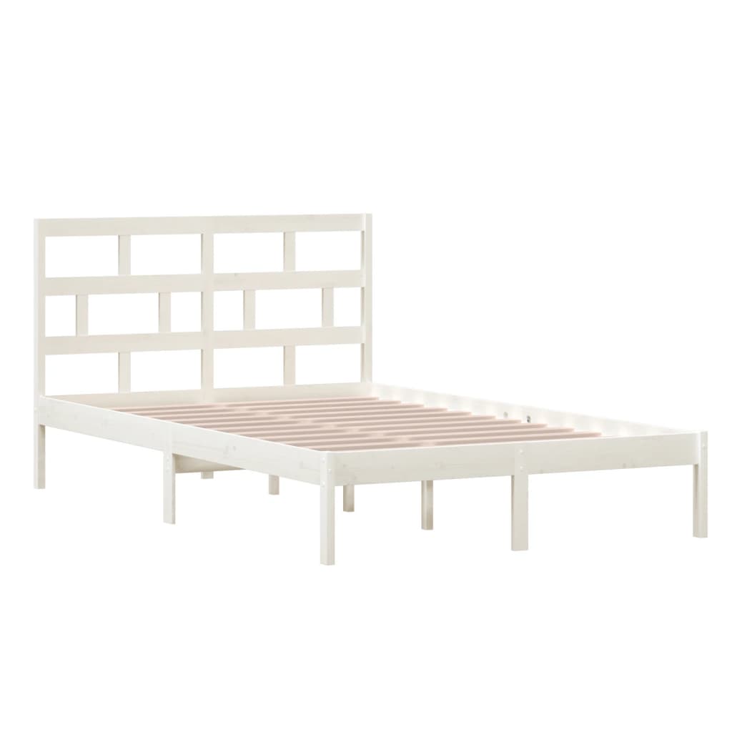 Bed Frame | White | Solid pine wood | 120 x 200 cm | Modern | Bed Frame