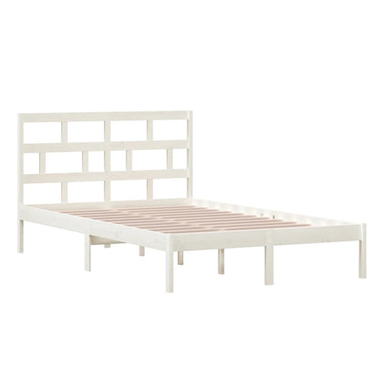 Bed Frame | White | Solid pine wood | 120 x 200 cm | Modern | Bed Frame