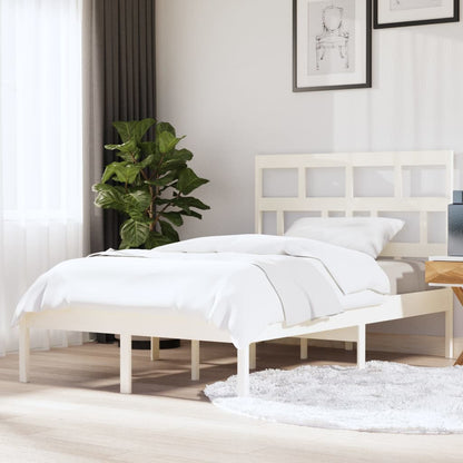 Bed Frame | White | Solid Pine Wood, Plywood | 140x200 cm