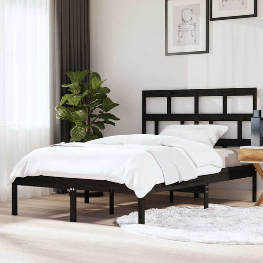 Bed Frame | Black | Solid pine wood, Plywood | King Size | Classic