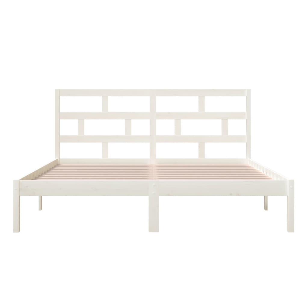 Bed Frame | White | Solid pine wood, plywood | Double | Modern