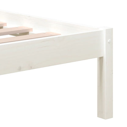 Bed Frame | White | Solid pine wood, plywood | Double | Modern