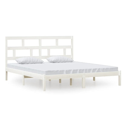 Bed Frame | White | Solid Pine Wood, Plywood | Super King