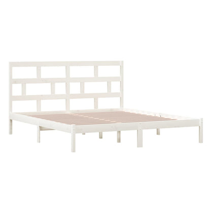 Bed Frame | White | Solid Pine Wood, Plywood | Super King