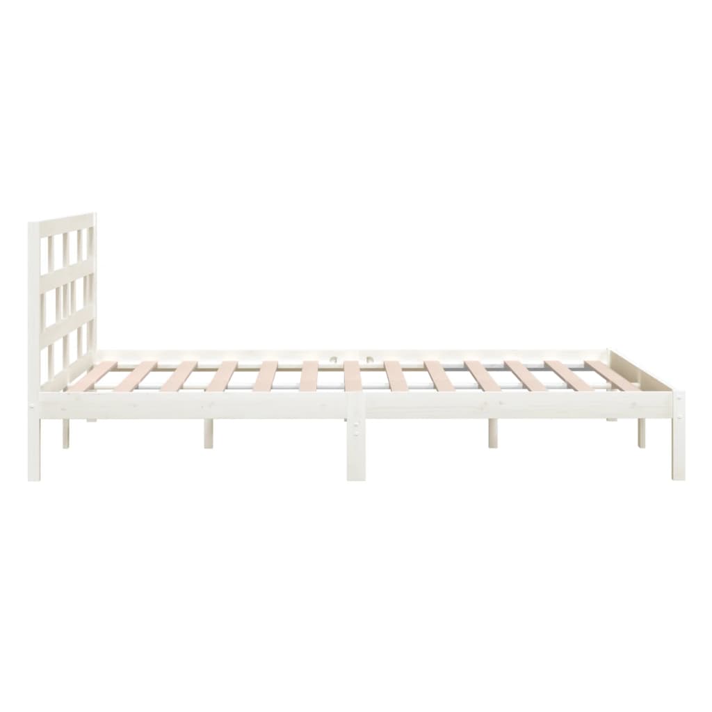 Bed Frame | White | Solid Pine Wood, Plywood | Super King