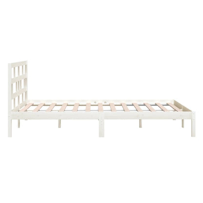 Bed Frame | White | Solid Pine Wood, Plywood | Super King