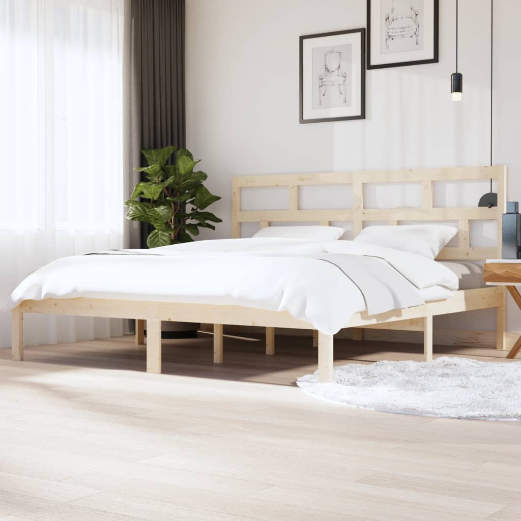 Bed Frame | Natural Wood | Solid Pine wood | Double | Durable | Bed Frame