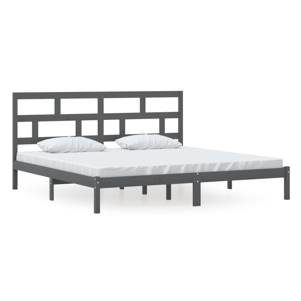 Bed Frame | Grey | Solid Pine Wood | Double | Classic/Traditional
