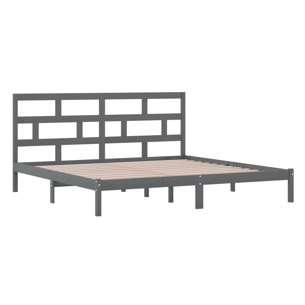 Bed Frame | Grey | Solid Pine Wood | Double | Classic/Traditional