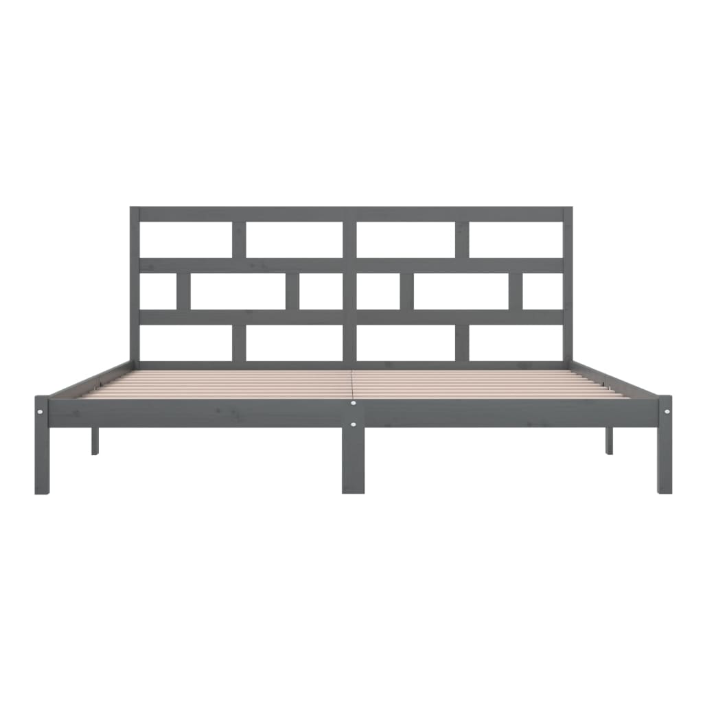 Bed Frame | Grey | Solid Pine Wood | Double | Classic/Traditional