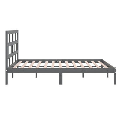 Bed Frame | Grey | Solid Pine Wood | Double | Classic/Traditional