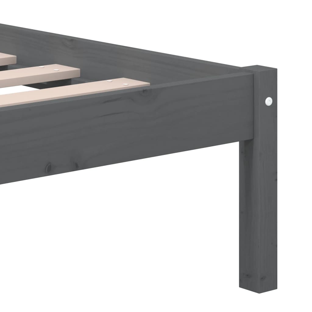 Bed Frame | Grey | Solid Pine Wood | Double | Classic/Traditional