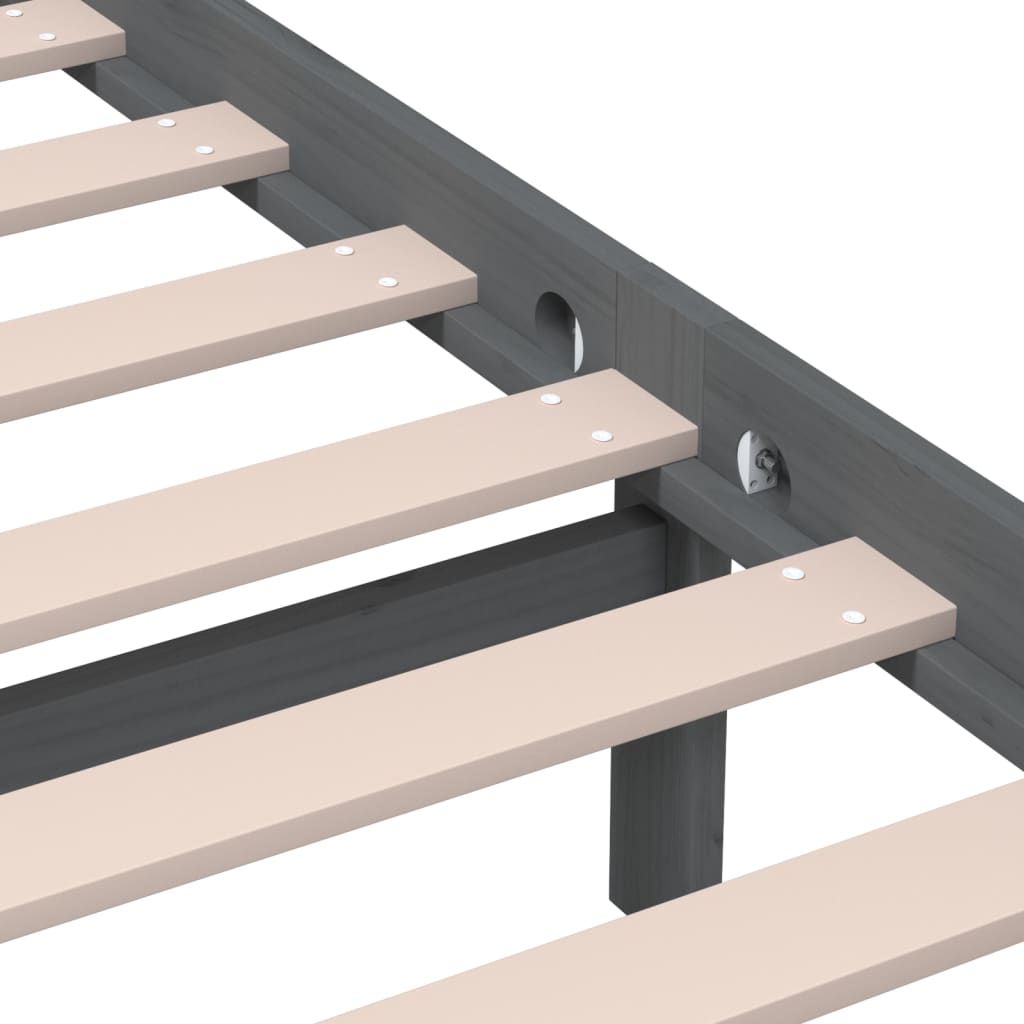 Bed Frame | Grey | Solid Pine Wood | Double | Classic/Traditional