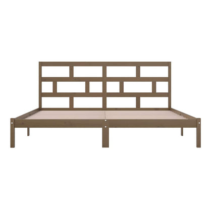 Bed Frame | Honey brown | Solid Pine Wood | 200x200 cm | Bed Frame