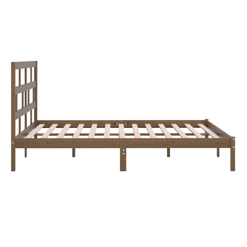 Bed Frame | Honey brown | Solid Pine Wood | 200x200 cm | Bed Frame