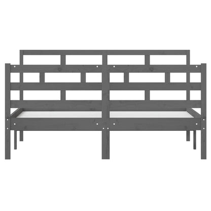 3101265 vidaXL Bed Frame without Mattress Grey Solid Wood 140x190 cm (810412+814196)