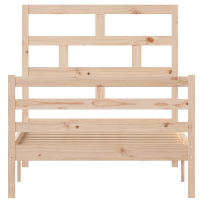 Bed Frame | Natural wood | Solid pine wood | Single | Durable | Bed Frame