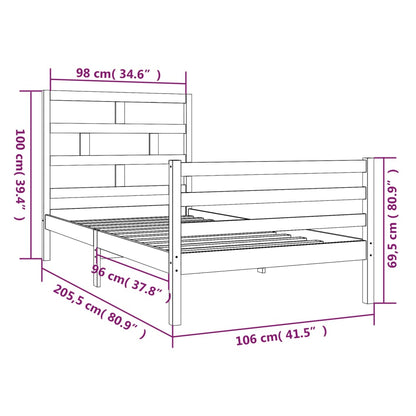 Bed Frame | Natural wood | Solid pine wood | Single | Durable | Bed Frame