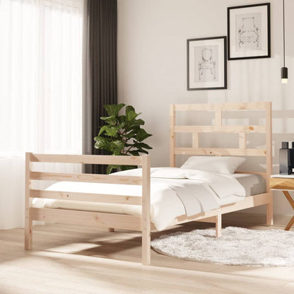 Bed Frame | Natural wood | Solid pine wood | Single | Durable | Bed Frame