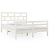 Bed Frame without Mattress White Solid Wood King Size