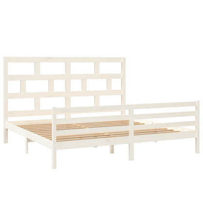 Bed Frame | White | Solid Pine Wood | Double | Durable | Bed Frame