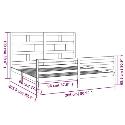 Bed Frame | White | Solid Pine Wood | Double | Durable | Bed Frame