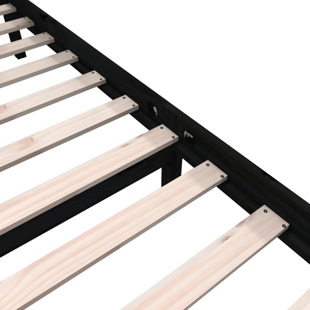 Bed Frame | Black | Solid pine wood | 135x190 cm | Durable | Bed Frame