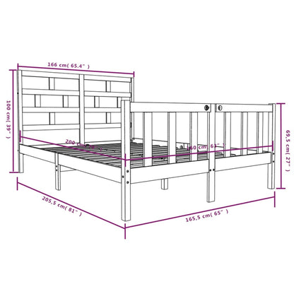 3101358 vidaXL Bed Frame without Mattress Solid Wood 160x200 cm (810092+814204)
