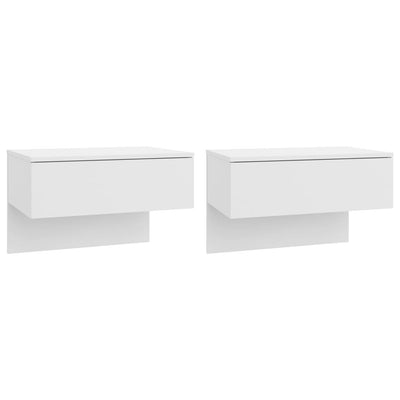 Wall-mounted Bedside Cabinets 2 pcs White