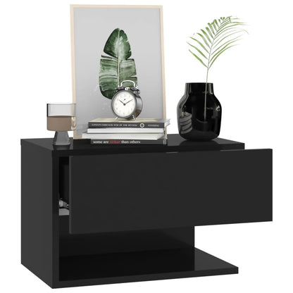 Wall-mounted Bedside Cabinet Black