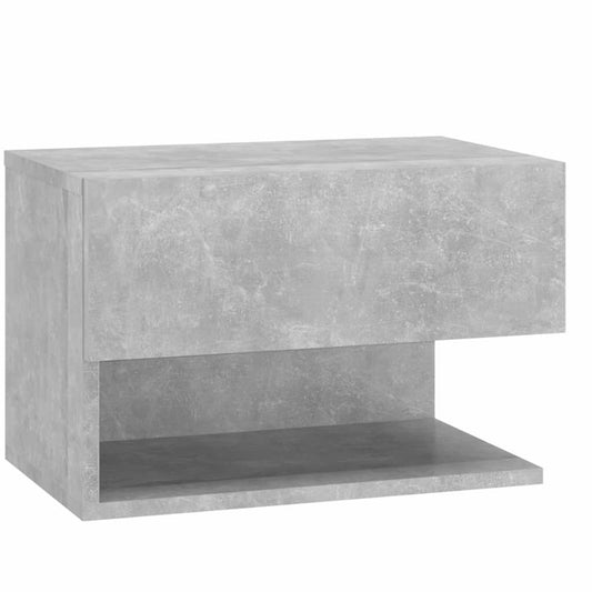 810961 vidaXL Wall-mounted Bedside Cabinet Concrete Grey